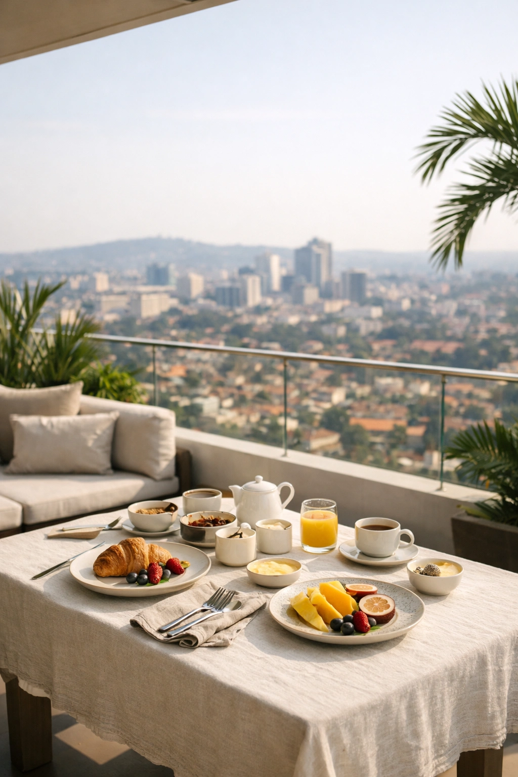 Morning light over the terrace